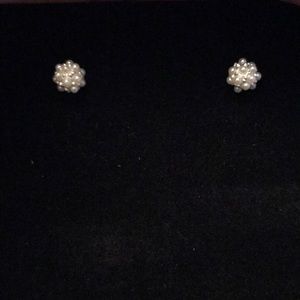 Mini pearl ball earrings